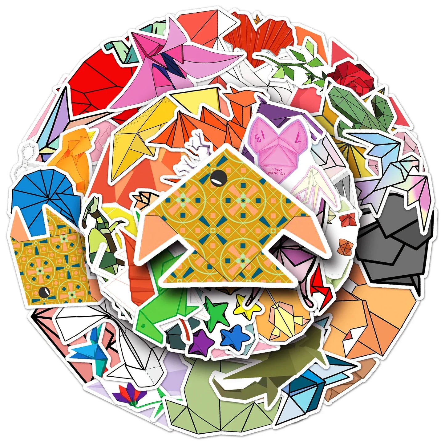 50-Piece DIY Cartoon Paper Folding Kit
