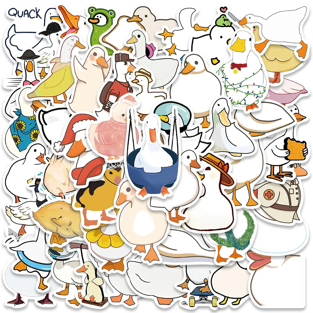 50PCS Cute Duck Stickers for Laptop, Scrapbooking, Bicycle, Luggage, Kid Toy Decals