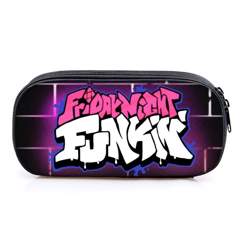 Children Friday Night Funkin Pencil Box Boys Girls Kids Anime Pencil Case Students Cartoon Pen Bags Teenagers Stationery Bags