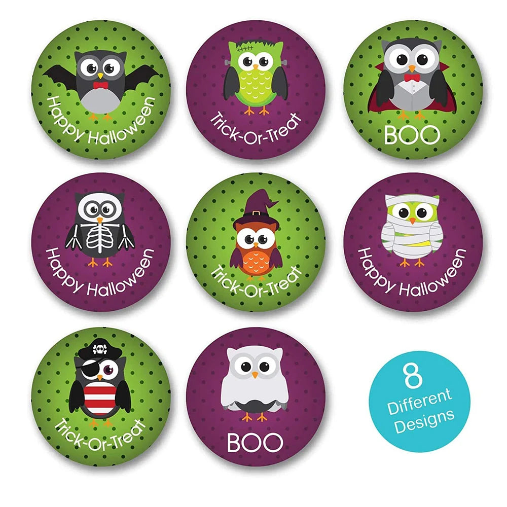 100-500pcs Halloween Decoration Labels Seal Stickers Pumpkin ghost Cat Elf Witch Ghost Sealing Gift Paper Label Sticker