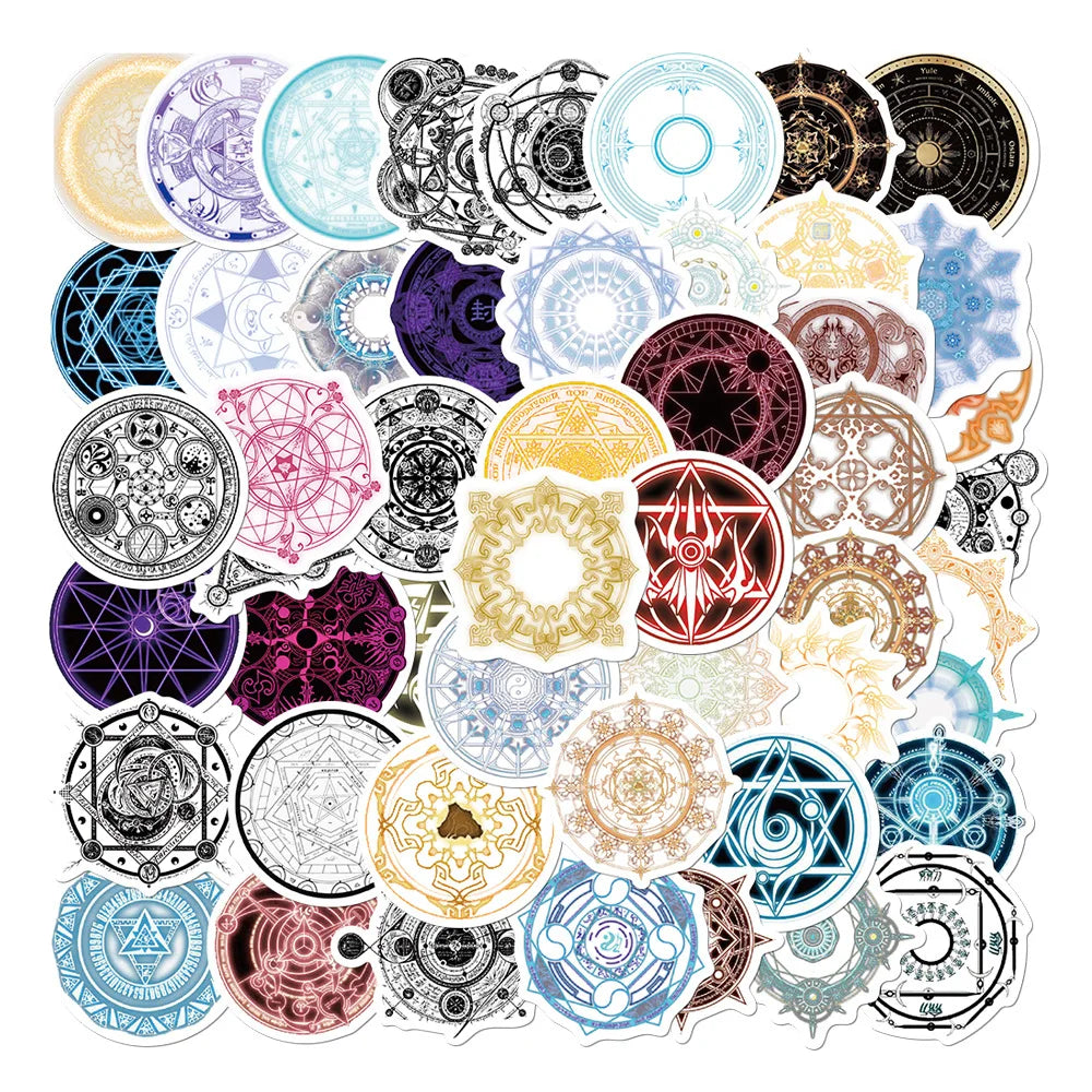 10/50Pcs Anime Magic Circle Stickers Decals For Refrigerator Laptop Skateboard Luggage Phone Stickers Kids Party Toy