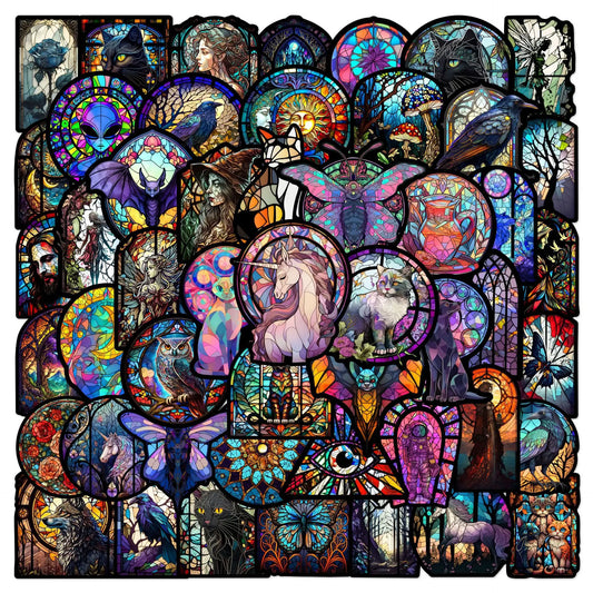 Colorful Glass Graffiti Stickers for Phone Laptop Guitar Helmet Luggage Skateboard Car DIY