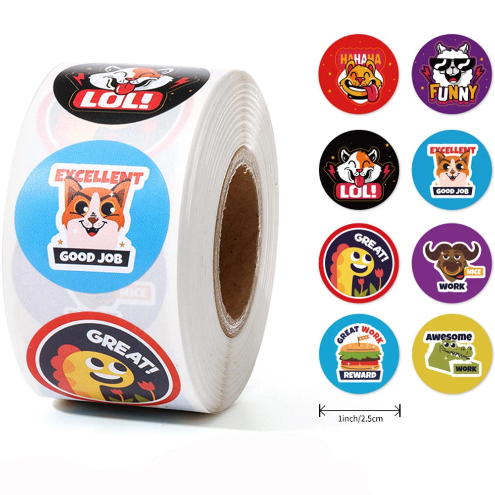 100-500pcs Teacher Reward Sticker Fun Motivation Animal Sticker For School Teacher Student Stationery Stickers