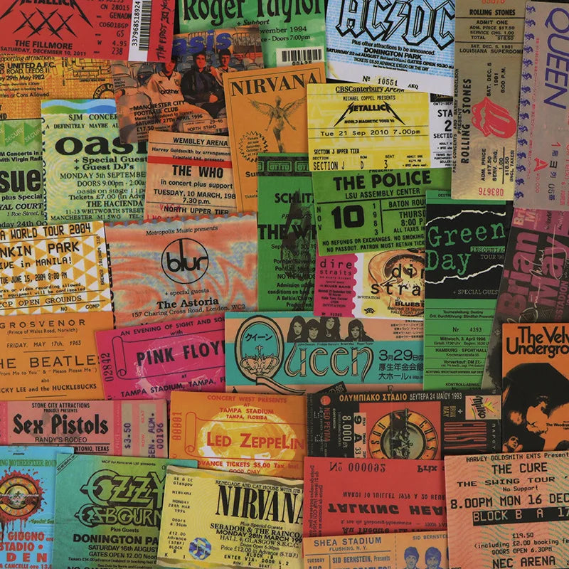 43PCS Rock Band Graffiti Stickers Waterproof DIY Guitar Motorcycle Car Decals