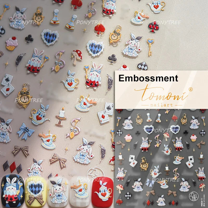 Cute Animal Nail Art Stickers: Rabbit, Dog, Bunny, Strawberry