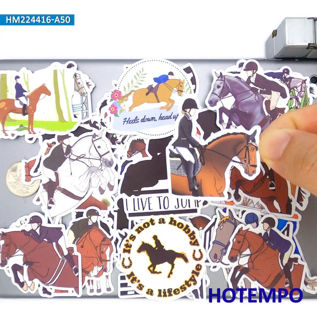 20/30/50Pieces Equestrian Style Retro Sports Horses Graffiti Funny Stickers for Scrapbook Luggage Bike Car Phone Laptop Sticker