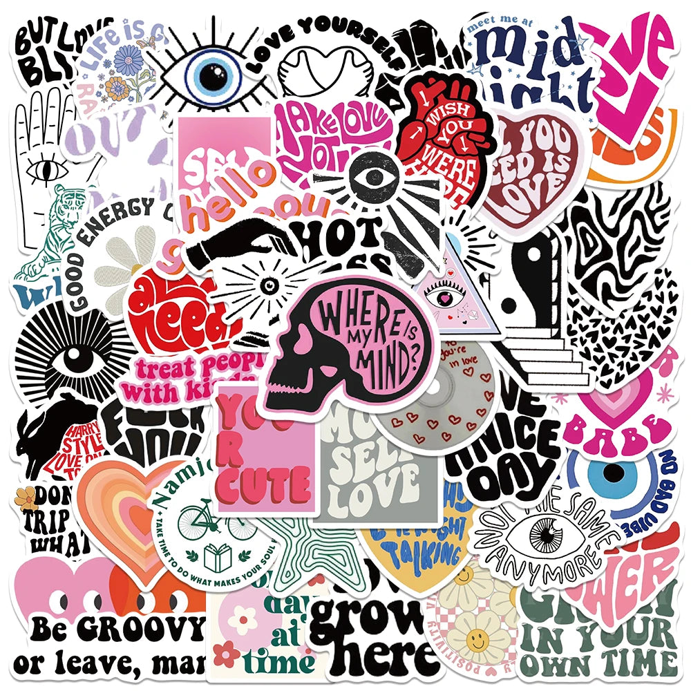 50pcs Inspirational Motivational Stickers for Notebooks Scrapbooking Supplies