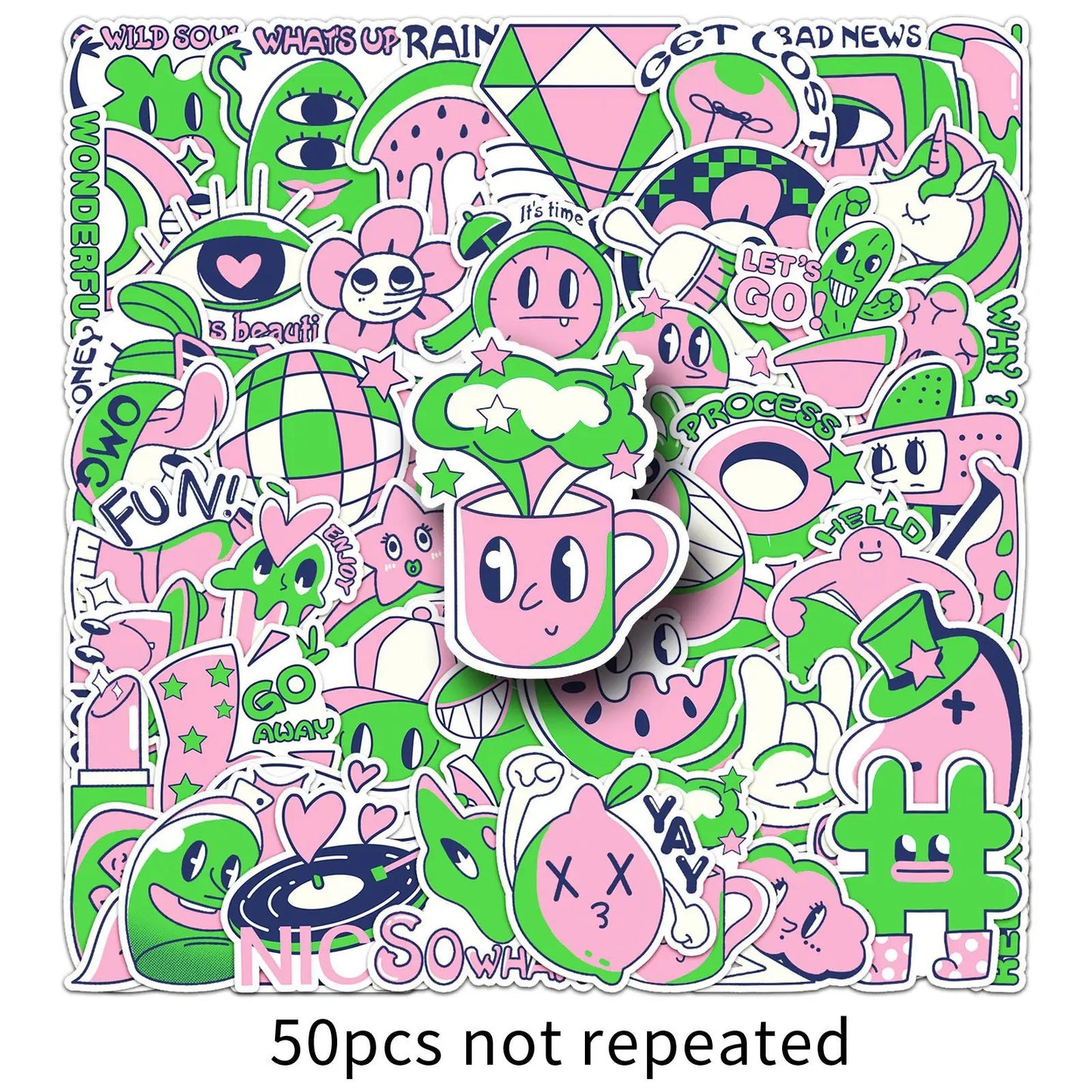 Cartoon Graffiti Stickers 10/30/50PCS Waterproof PVC Skateboard Notebook Decor