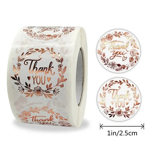 500 PCs Thank You Stickers, Monogrammed Floral Pattern Label Stickers, Thanksgiving Gift Stickers, Sticker Labels