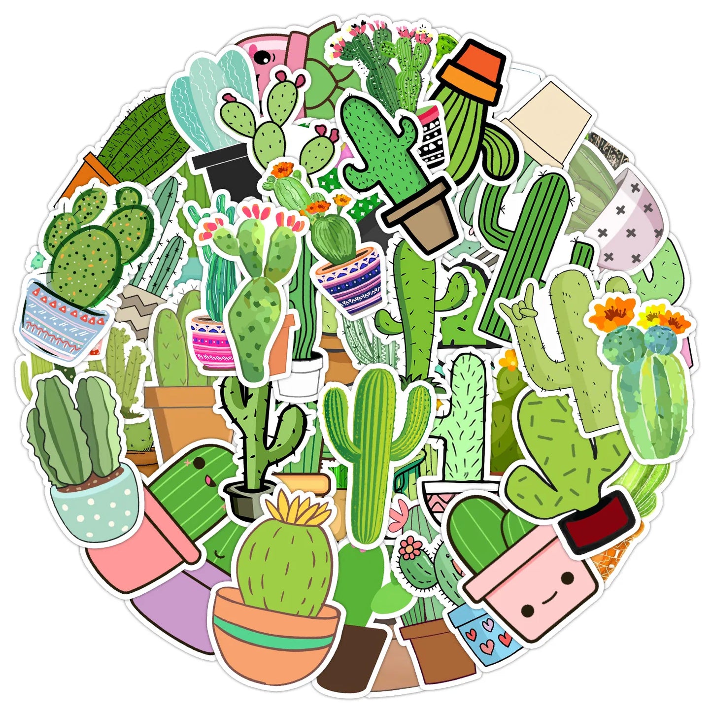 Cactus Stickers Pack: DIY Luggage, Notebook, Laptop, Phone, Water Bottle