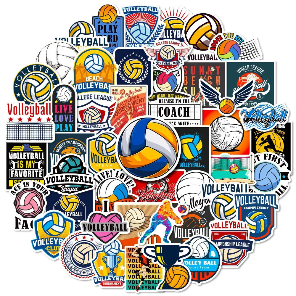 10/50PCS Volleyball Stickers Waterproof Decal Laptop Motorcycle Luggage Snowboard Fridge Car Pegatinas