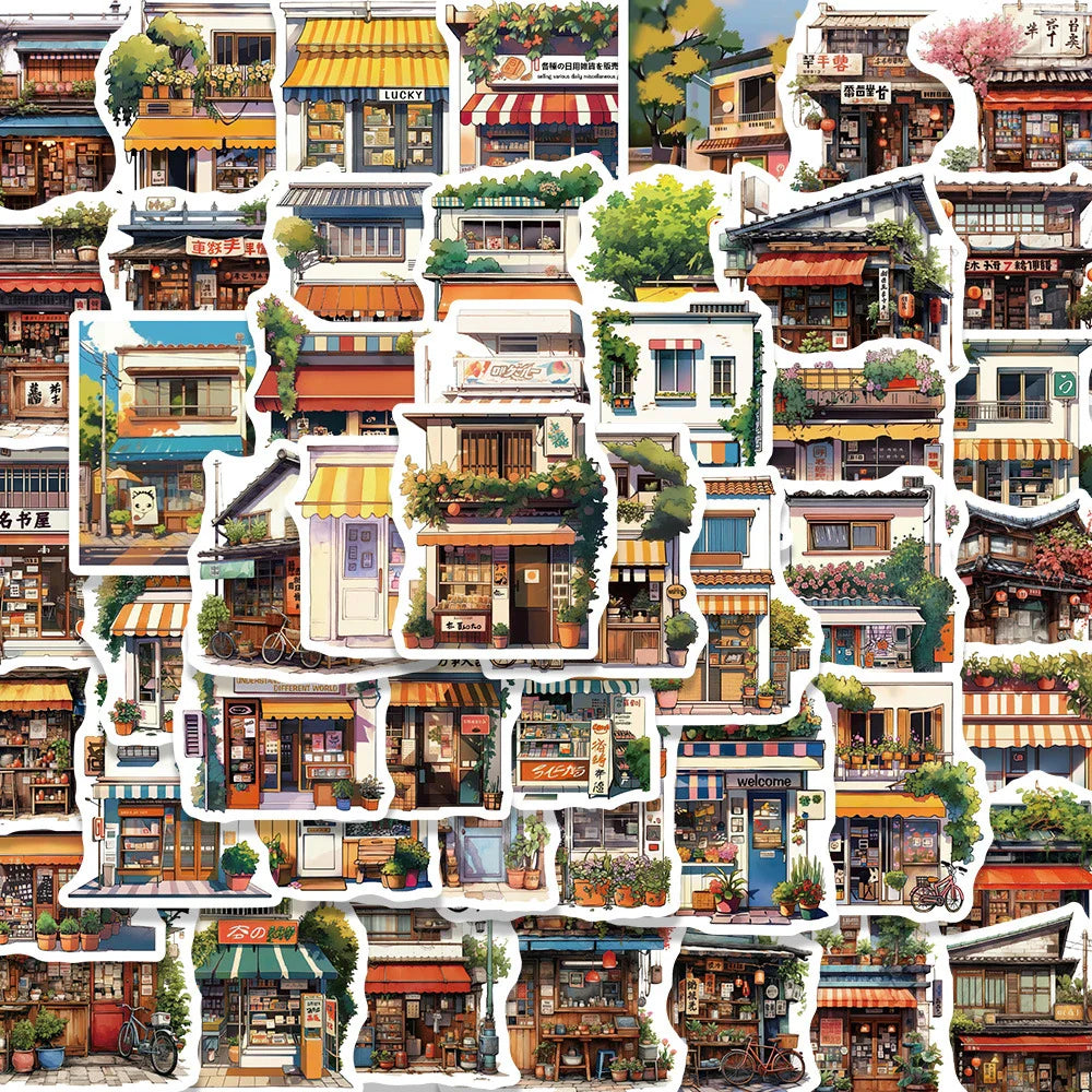 Retro Aesthetic Convenience Store Stickers - 10/30/55pcs for Skateboard, Laptop, Suitcase Decoration