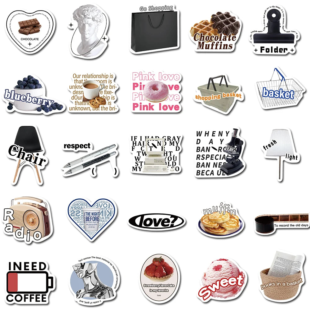 10/25/55pcs Cartoon Ins Style Cute Graffiti Anime Stickers Luggage Diy Skateboard Laptop Helmet Guitar Sticker Decals Toys