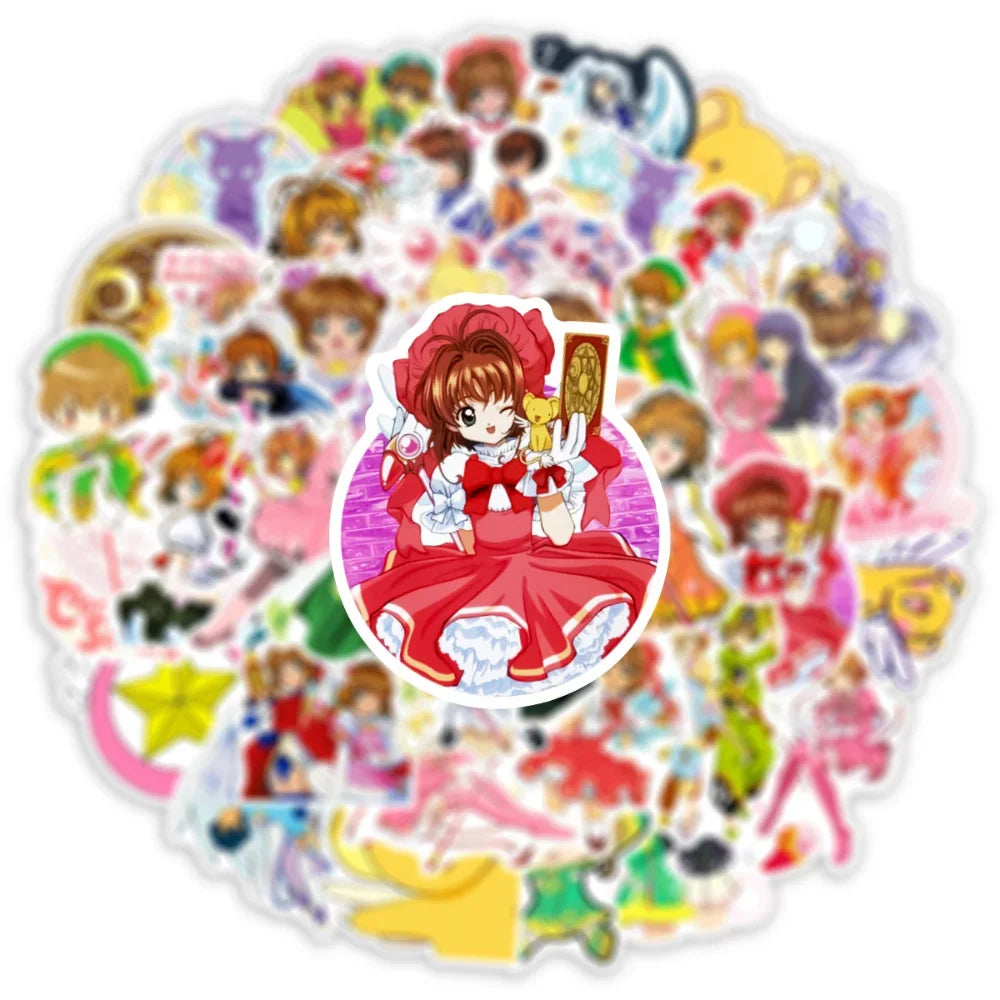 10/50Pcs Anime Cartoon Girl Paper Sticker Stationery DIY Scrapbook Decor Graffiti Stickers for Laptop Skardboard Car Bike