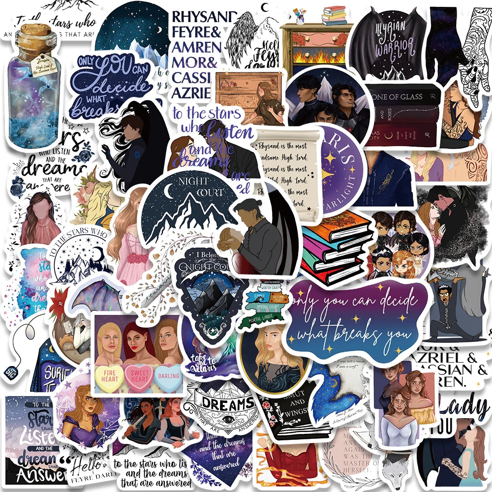 Acotar Vintage Book Stickers 60PCS for Laptop Phone Skateboard Helmet Luggage Aesthetic Decals