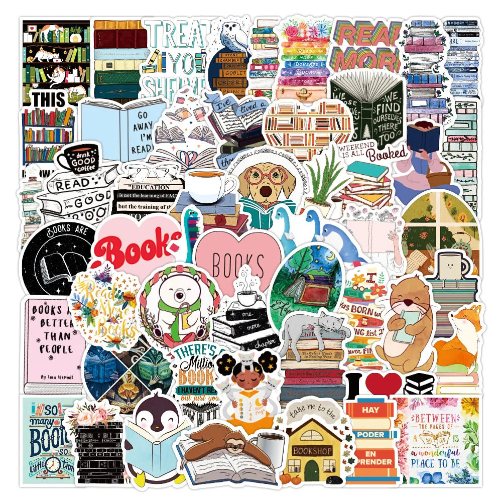 50/100PCS/SET I love reading Vinyl Decal Stickers Premium Waterproof Die Cut Matte Sticker Best Friend Gifts