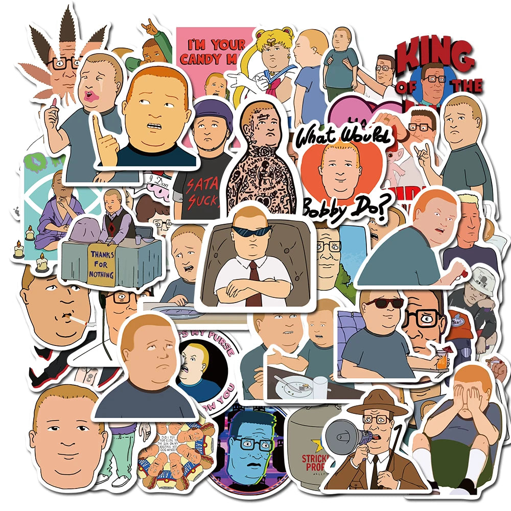 50PCS Anime King Of The Hill Stickers for Kids DIY Phone Skateboard Laptop Decals