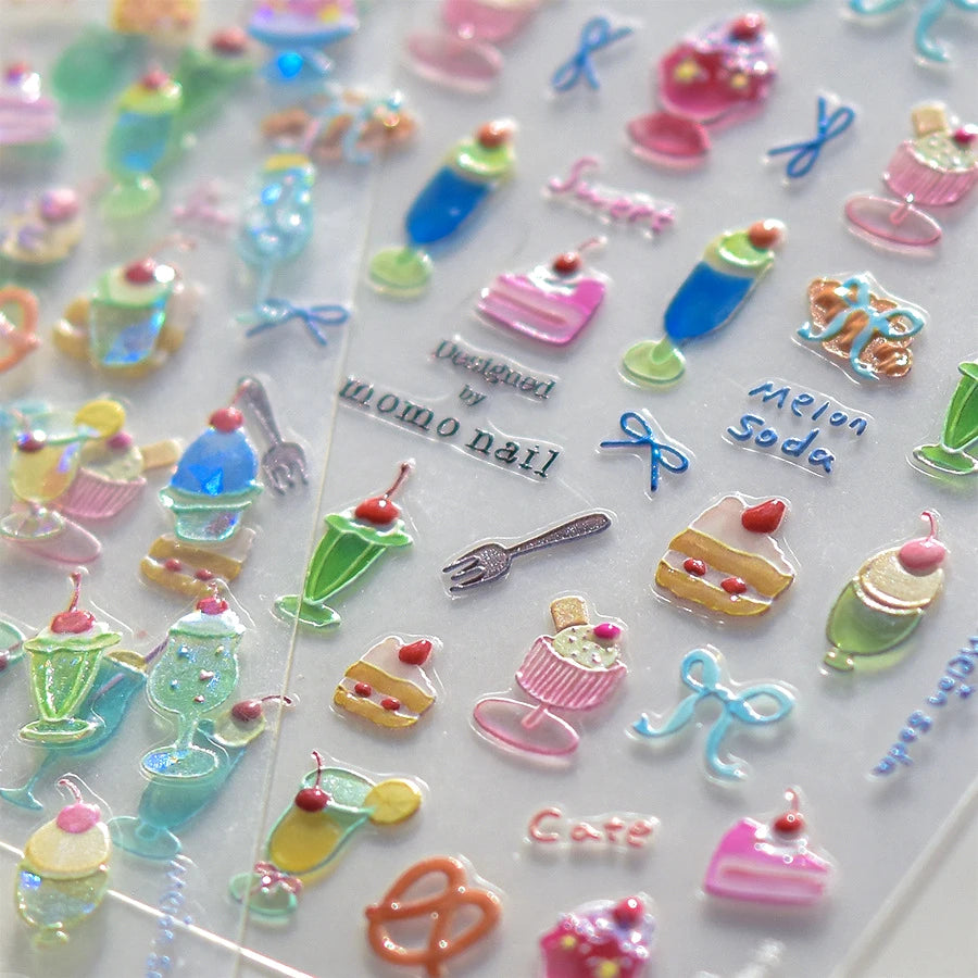 Cartoon Cake Nail Art Stickers Manicure Decals