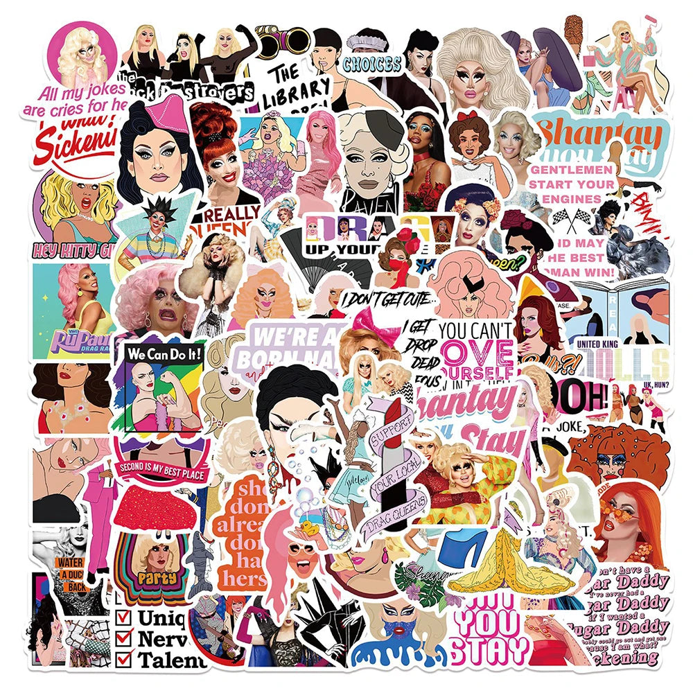 RuPaul's Drag Race Stickers 10/30/50/100pcs Waterproof Decals for Laptop, Motorcycle, Skateboard, Car