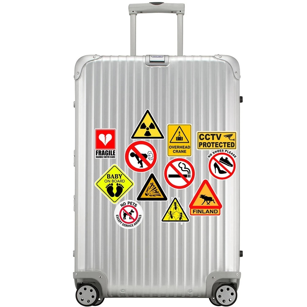 10/30/50PCS Warning and Label Sticker Packs