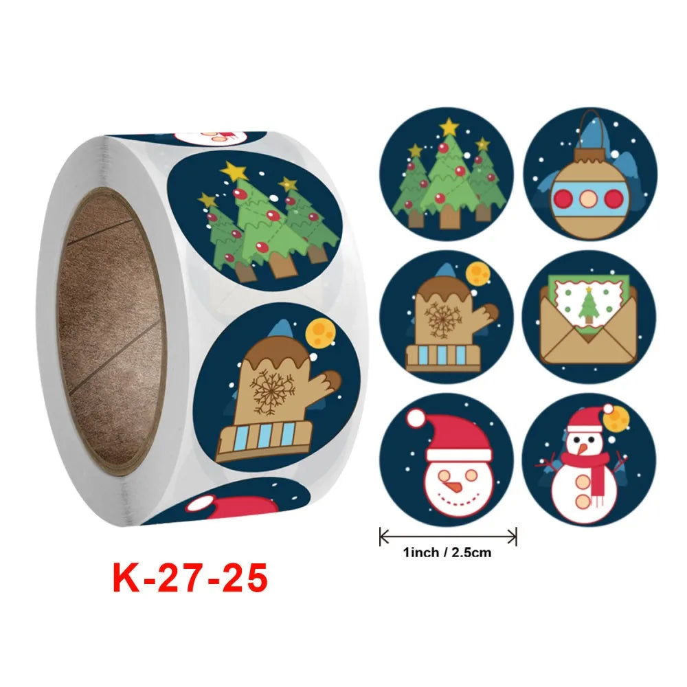 50-500pcs Cartoon Merry Christmas Sticker Santa Claus Tree Paper Label New Year Cute Snowman Stationery Stickers For Kids Gift