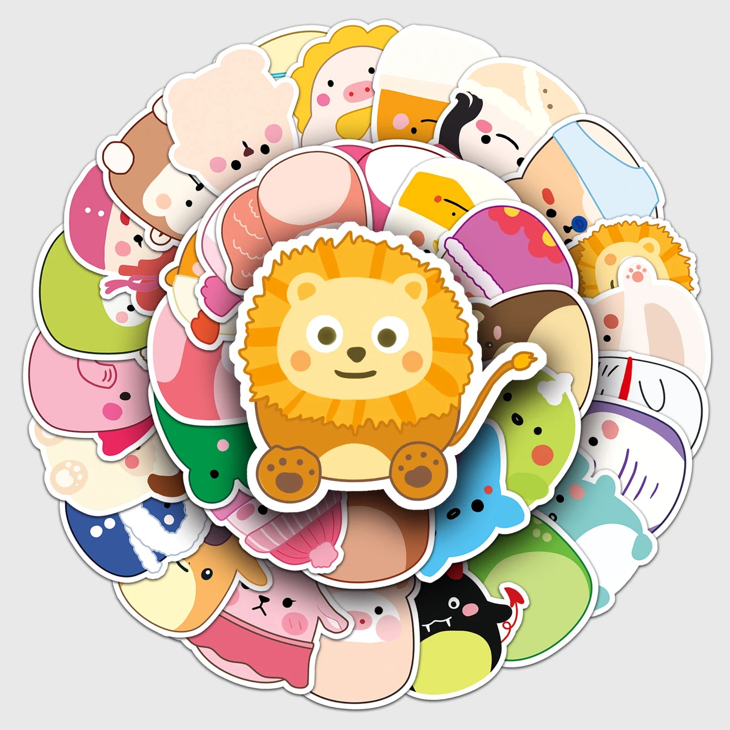 50Pcs Cute Cartoon Waterproof Vinyl Stickers for Skateboard Snowboard Decals