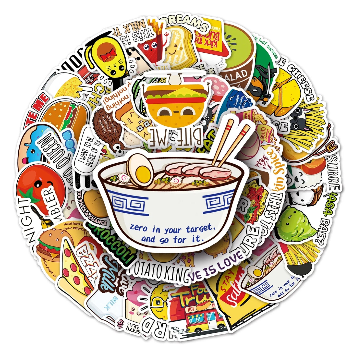 50Pcs Cartoon Waterproof Vinyl Stickers for Skateboard Snowboard Decals