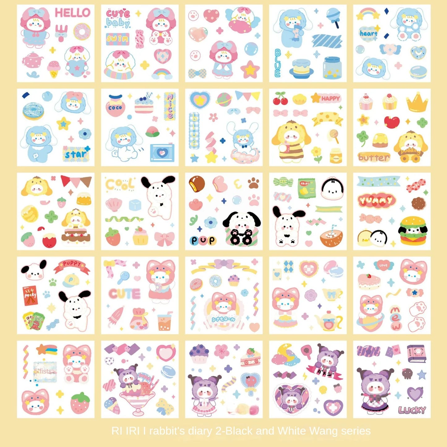 25/100 Pcs Cartoon Cute Sticker Pack Handbook Material Sticker Waterproof Handbook Sticker
