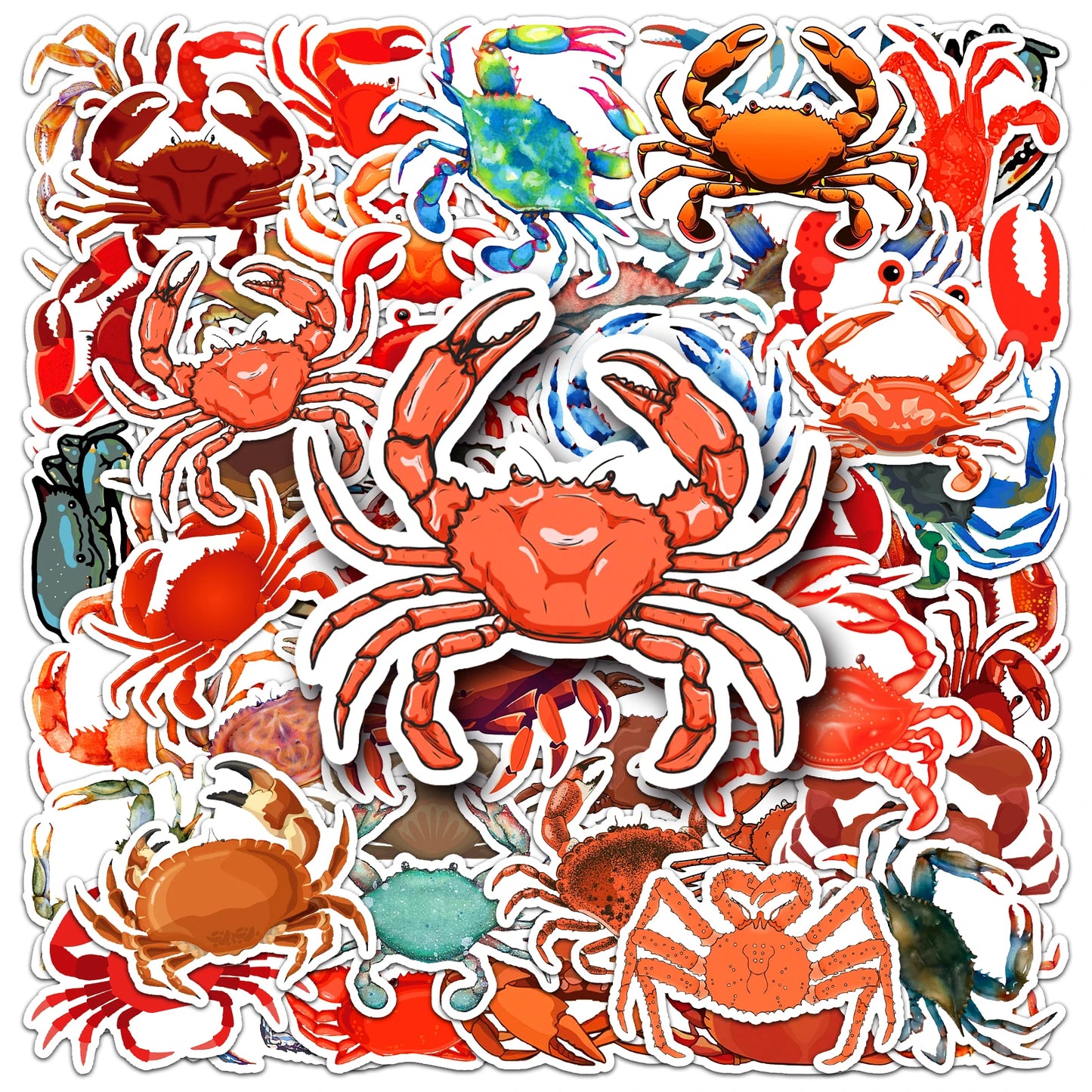 50 Funny Crab DIY Motor Helmet Car Home Waterproof Stickers
