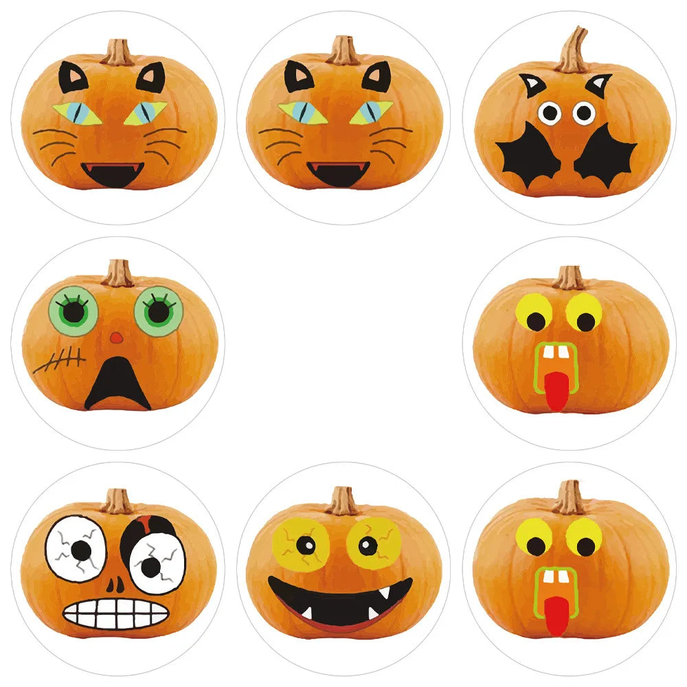 100-500pcs 6 Designs Cartoon Halloween Thank You Stickers Seal Labels For Package Decoration Party Cute Stationery Sticker