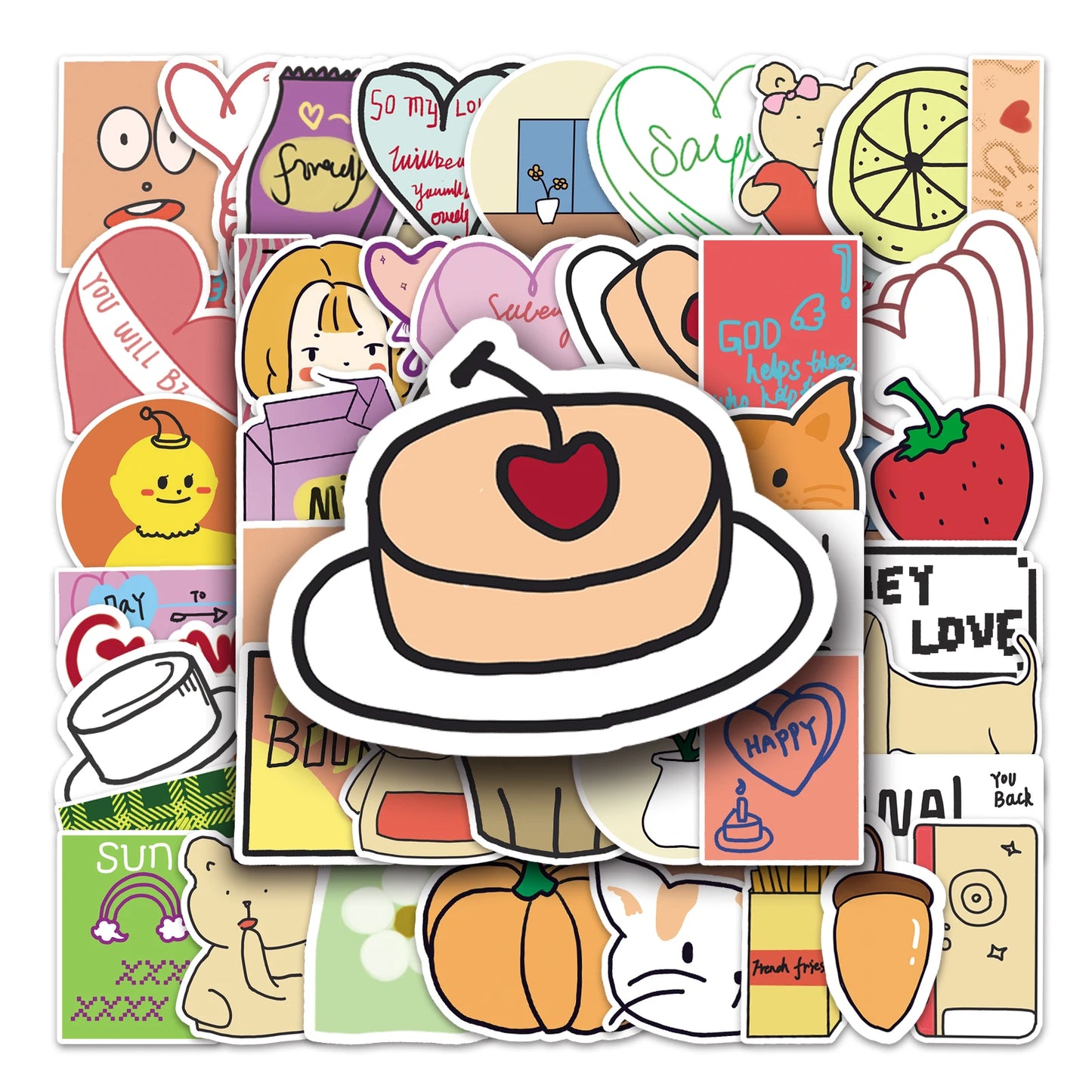 50Pcs Cute Cartoon Girl Waterproof Vinyl Stickers for Skateboard Snowboard Decals