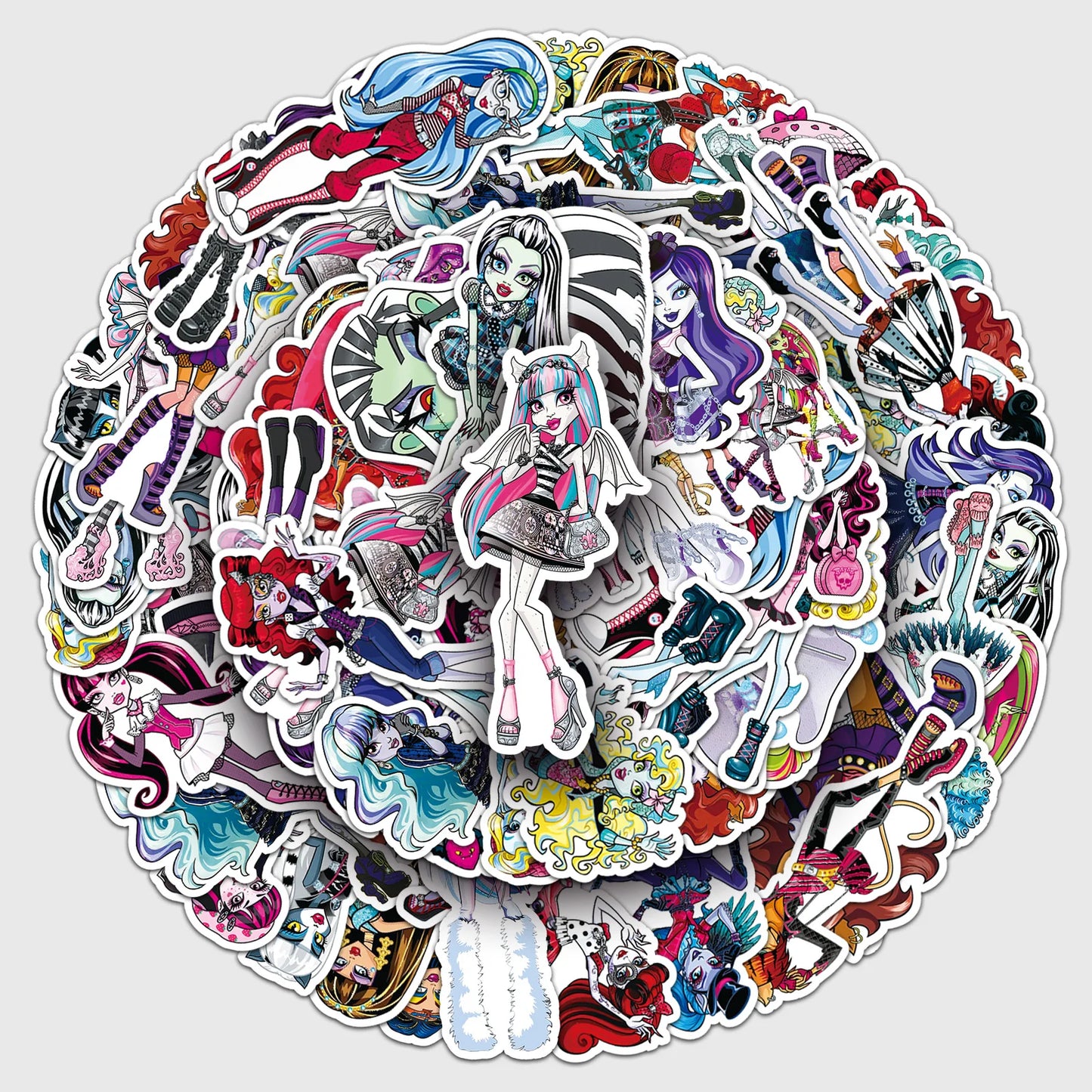 50Pcs Monster High Cartoon Waterproof Stickers Skateboard Decals
