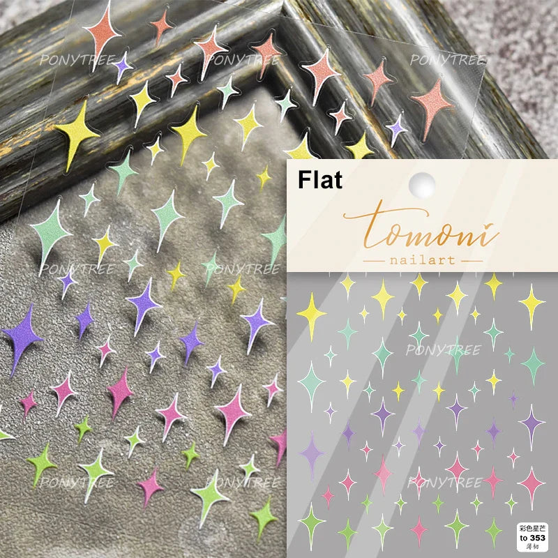 Black Gold Star Nail Art Stickers Decals Wholesale