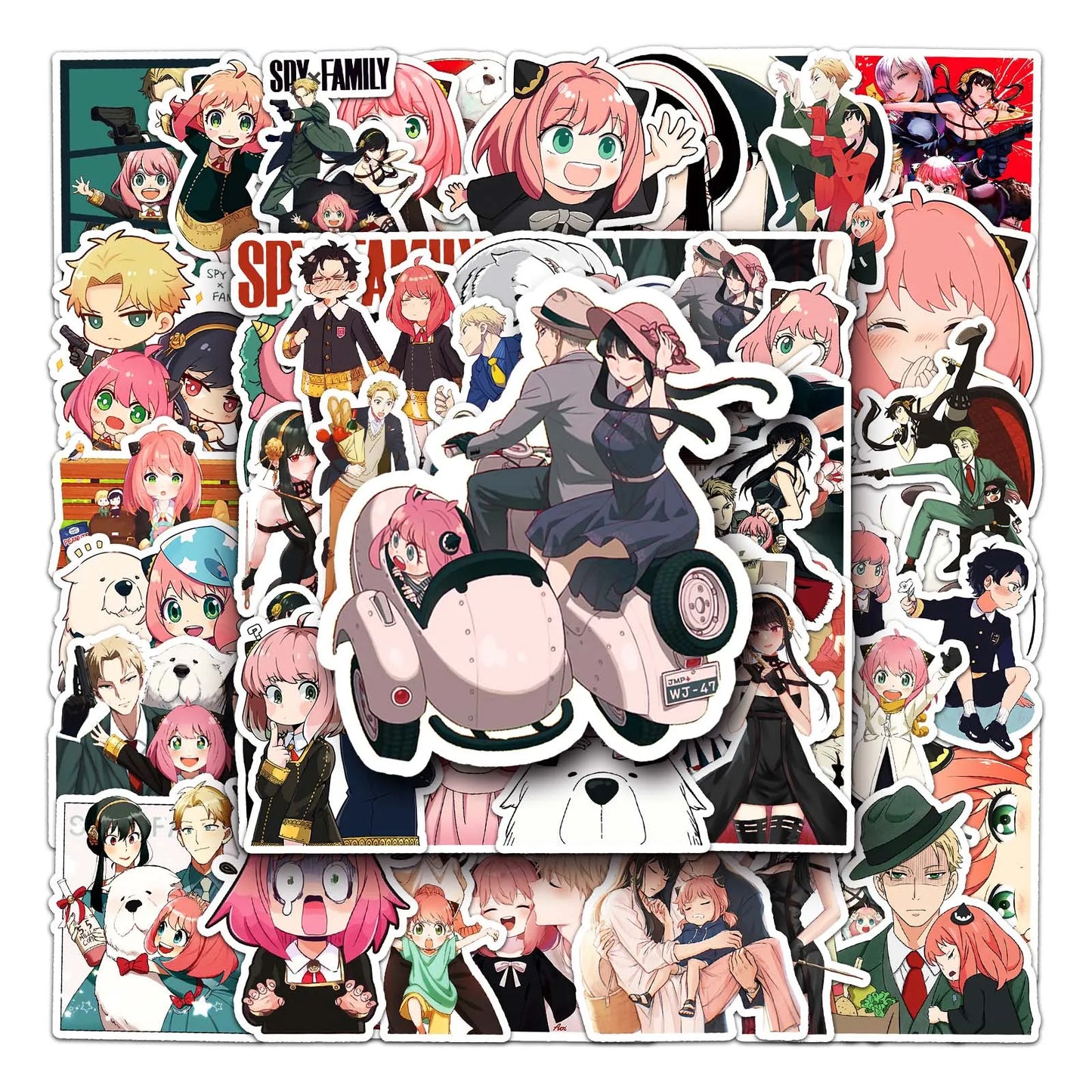 50Pcs Cute Cartoon Girl Waterproof Vinyl Stickers for Skateboard Snowboard Decals