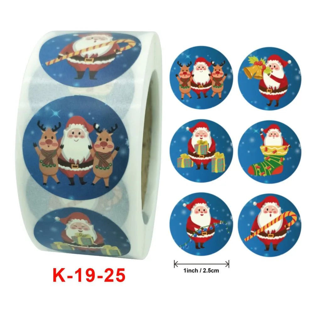50-500pcs Cartoon Merry Christmas Sticker Santa Claus Tree Paper Label New Year Cute Snowman Stationery Stickers For Kids Gift