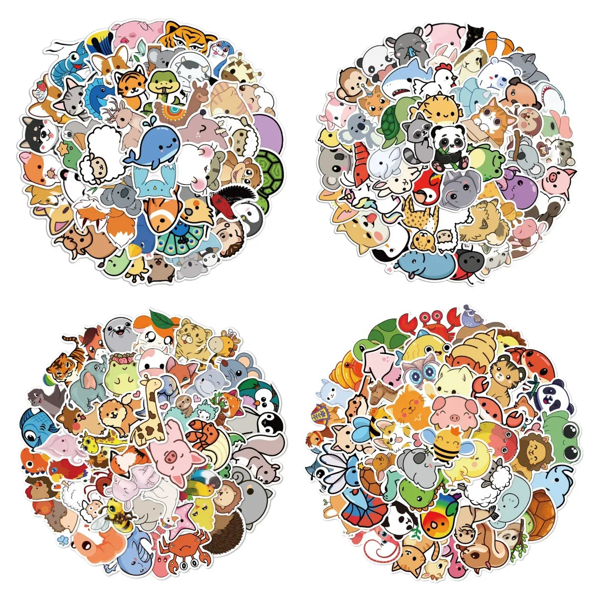 50pcs Cute Animal Stickers Waterproof Laptop Phone Case Guitar Skateboard Notebook