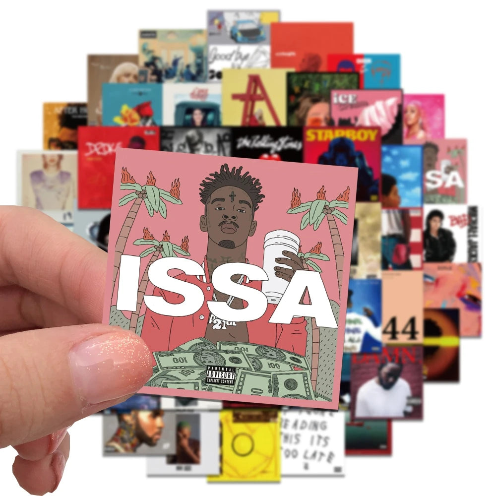 Unique Square Printed Album Cover Sticker Pack