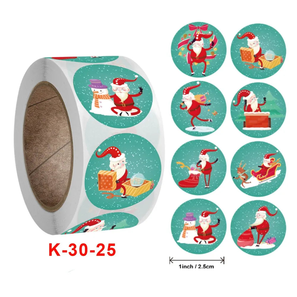 50-500pcs Cartoon Merry Christmas Sticker Santa Claus Tree Paper Label New Year Cute Snowman Stationery Stickers For Kids Gift