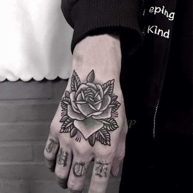 Waterproof Rose Flower Temporary Tattoo Sticker for Hand
