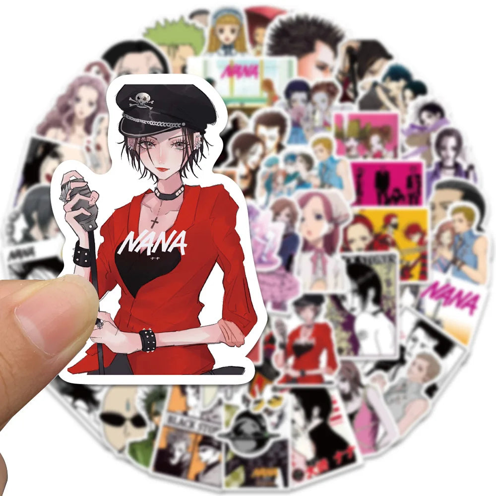 50PCS Anime NANA Stickers Cool Graffiti Decals DIY Decoration for Phone Laptop Stationery PVC Waterproof Sticker Toys Gift