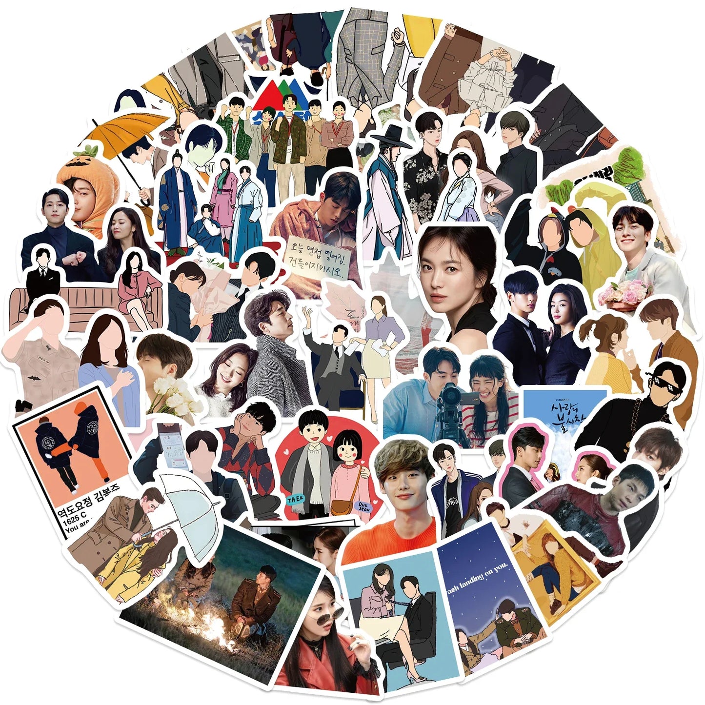 50pcs Kdrama Star Stickers for Laptop, Luggage, Skateboard, Guitar, Scrapbook - Waterproof, Funny Graffiti Decals