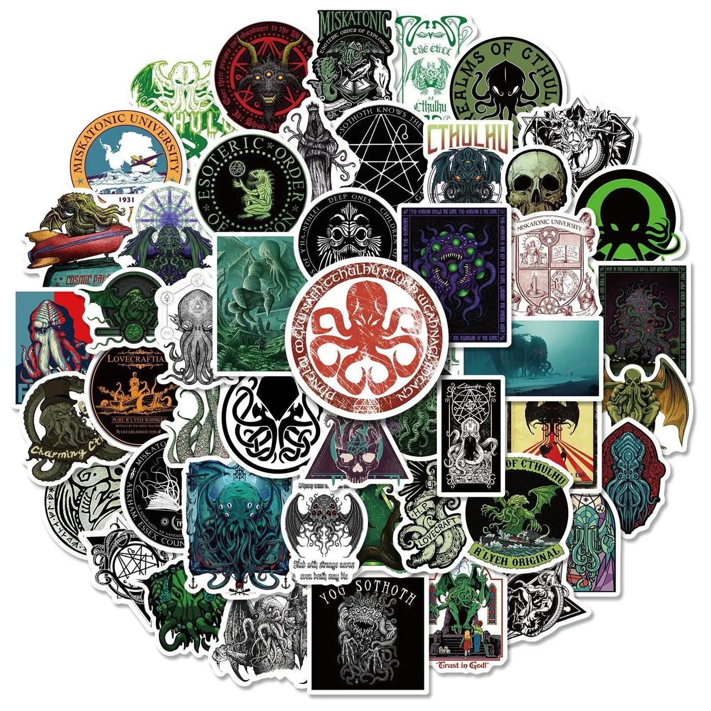 10/50PCS Cool Horror Great Cthulhu Stickers Suitcase Laptop Skateboard Phone Fridge Luggage Decal Cartoon Mythos Sticker Toy