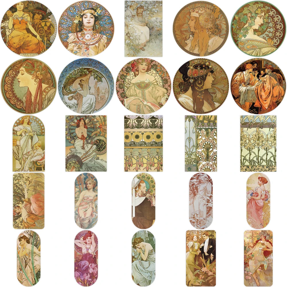 10/27/54pcs Retro literary figures Stickers Decals Cartoon Graffiti DIY Notebook Luggage Wall Decoration PVC Sticker