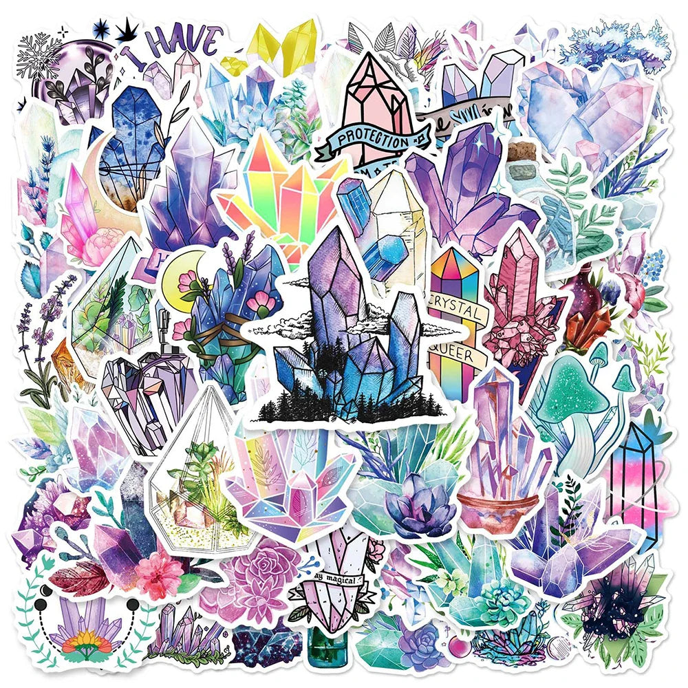 Cute Crystal Cartoon Stickers for Kids - Laptop, Phone, Notebook, Diary Decor (10/30/50pcs)