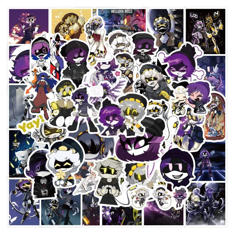 55pcs Murder Drones Anime Stickers for Laptop, Phone, Scooter, Suitcase, Water Bottle, Refrigerator, Stationery
