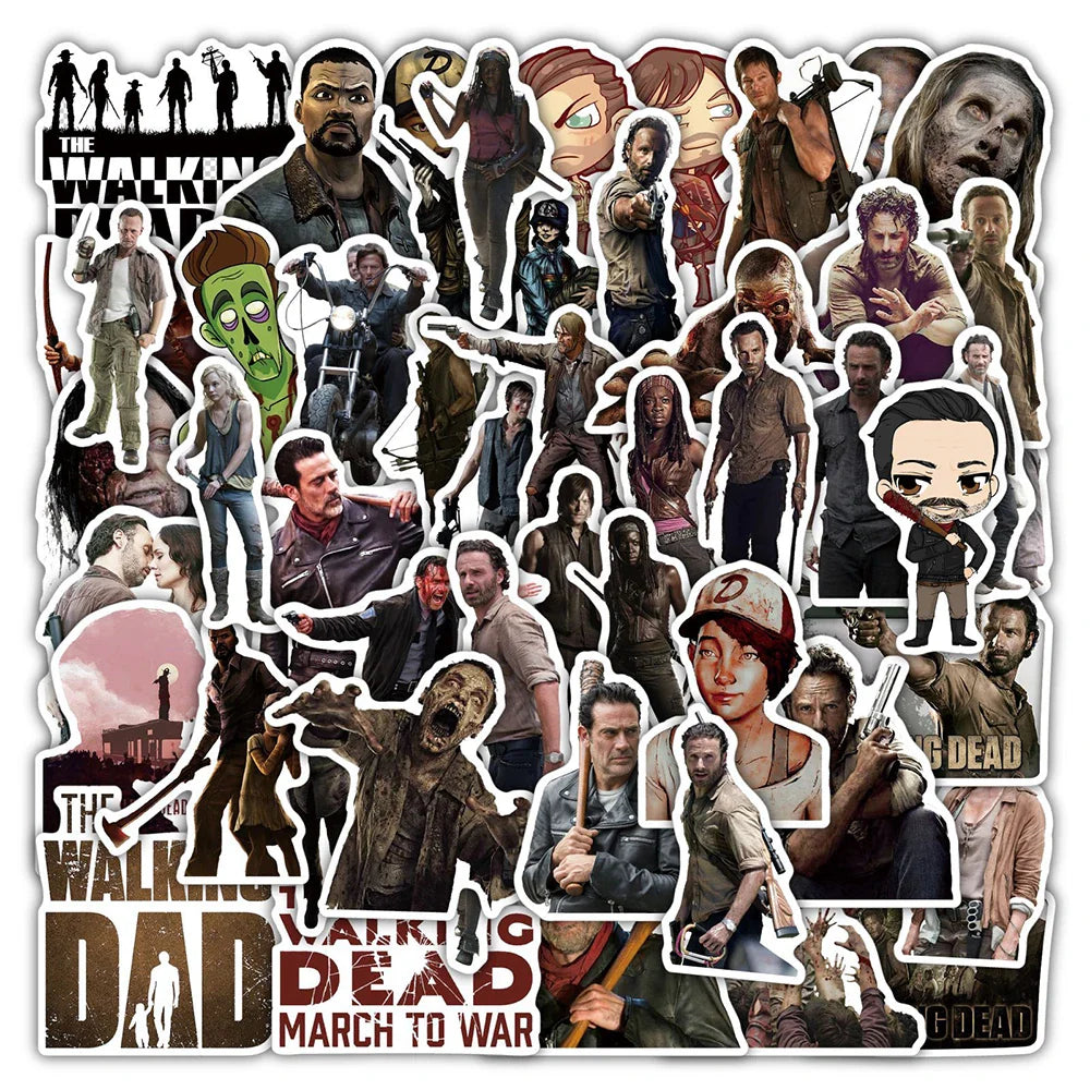 Walking Dead Stickers Horror Movie Decals for Laptop Luggage Wall Fridge