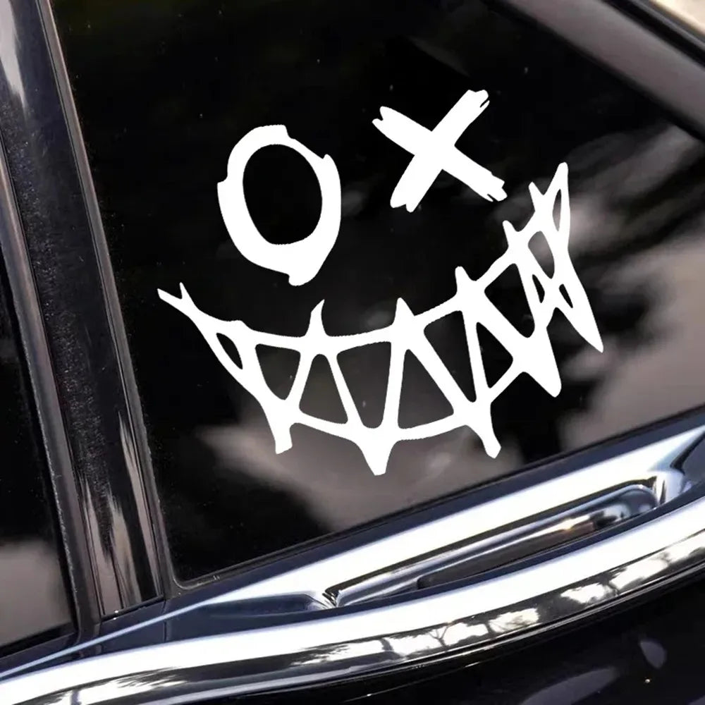 OX Eye Demon Smiling Face Car Stickers for Window Rear Winshield Waterproof Vinyl Decals Auto Trunk Whole Body Decoration