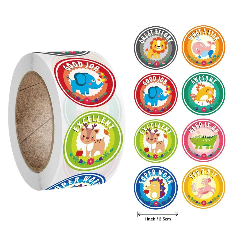 50-500pcs Cute Cartoon Animal Decoration Sticker Cake Label Birthday Wedding Party Sticker Envelope Office Stationery Kids Gift