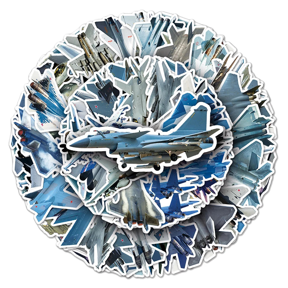 Military Fighter Stickers Set - Laptop, Phone, Suitcase, Fridge, Notebook Decals