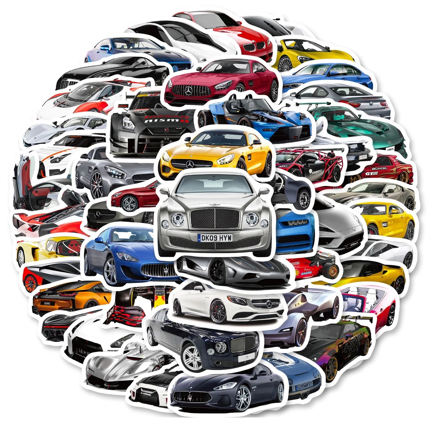 Retrofit Racing Car Stickers Pack - Laptop, Luggage, Skateboard Decals